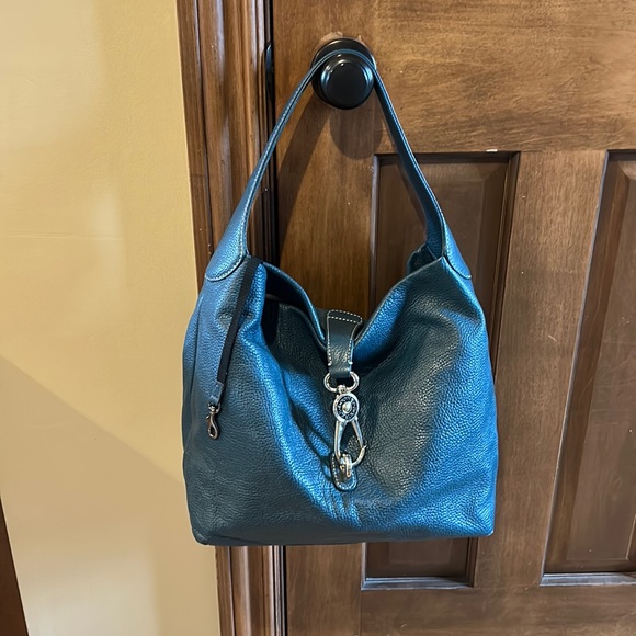 Dooney Bourke Large pebbled grain leather Logo Lock Hobo tote bag